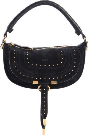 Chlo&eacute; Mini Marcie Suede Camera Shoulder Bag in Black at Nordstrom