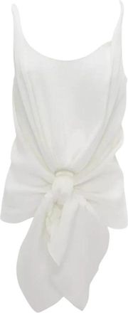 J.W.Anderson Top met geknoopte bandjes - Dames - Tops zonder mouwen - Wit - 2XS - Leer - Tops