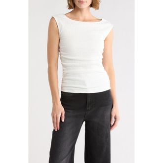 Vigoss Textured Boatneck Tank in White at Nordstrom Rack, Size X-Large
