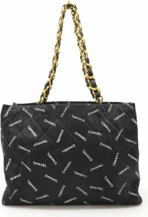 Chanel Pre-owned Tote Bags, female, Black, Size: ONE SIZE Pre-owned Canvas totes