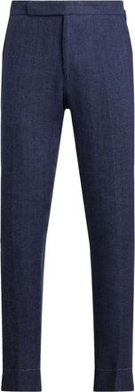 Ralph Lauren Purple Label Pantaloni con motivo a spina di pesce - Blu