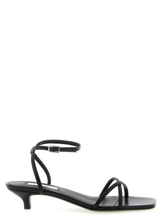 Toteme Black Leather Mid Heel Womens Pumps