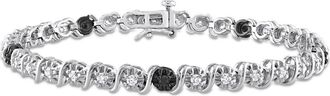 Delmar Sterling Silver Black & White Diamond Tennis Bracelet at Nordstrom Rack