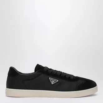 Prada Sneaker nera in tessuto e suede
