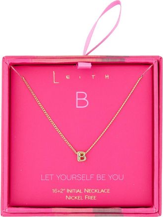 Leith Let Yourself Be You Bubble Initial Pendant Necklace in B- Gold at Nordstrom Rack