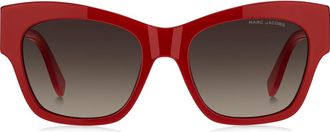 Marc Jacobs 54mm Gradient Rectangular Sunglasses in Red/brown at Nordstrom