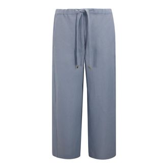 Max Mara Straight Trousers, female, Blue, Size: 2XS Straight Trousers