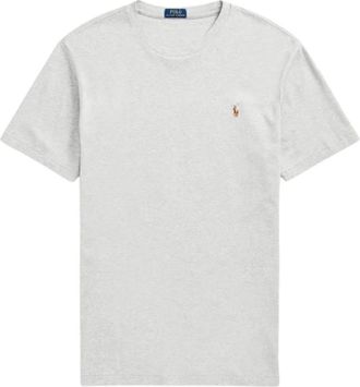 Ralph Lauren Zacht katoenen T-shirt met ronde hals en kenmerkende pony-borduursel - Heren - T-shirts - Grijs - L - Katoen - Tops