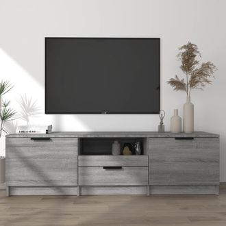 Berkfield Home TV Cabinet Grey Sonoma 140x35x40 cm Engineered Wood | Size: 140 x 35 x 40 cm
