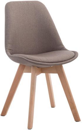 Clp Silla De Comedor Borneo V2 En Tela Gris Topo Natural