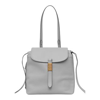 Pinko Zadeltas - Dames - Rugzakken - Grijs - ONE Size - Leer - Tassen