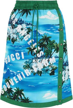 Gucci Hawaiian Printed Knee-Length Skirt