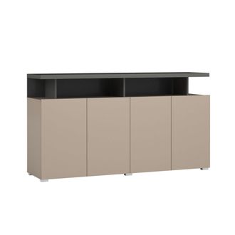 Petits Meubles Buf&eacute; 4 puertas paneles laminados topo y antracita