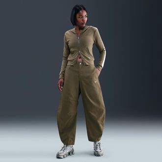 Nike Womens Nike Sportswear Barrel Pants in Green | HV2086-222