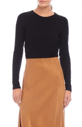 Fifteen Twenty Side Shirred Rib Top in Black at Nordstrom, Size X-Large