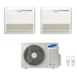 Samsung Aire Acondicionado Samsung Dual Split Inverter Consola 9+9 Con Aj050txj2kg/eu R-32 9000+9000 Con Mando A Distancia Incluido