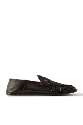 Saint Laurent Le Loafer Logo-Embellished Collapsible-Heel Leather Penny Loafers
