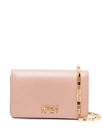 N&deg;21 Borsa a spalla con placca logo - Toni neutri