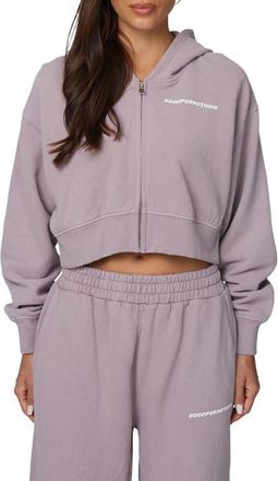 Good For Nothing Essential Cropped Zip Hoodie in Pink at Nordstrom, Size X-Small Uk