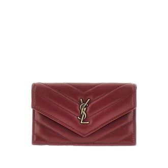 Saint Laurent Fragments Cassandre leather cardholder Woman One Size
