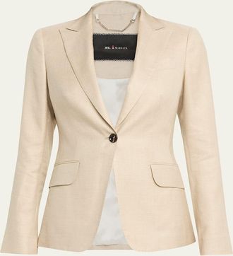 Kiton Shimmering Wool-Blend Single-Breasted Jacket