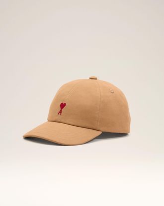 Ami Brown cotton cap with Ami de Coeur Brown - OS - Unisex