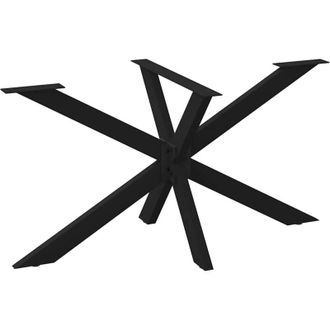 vidaXL Pata De Mesa De Comedor Forma De Ara&ntilde;a Negra 150x78x(72-73) Cm Acero Vidaxl
