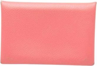 Herm&egrave;s Pre-owned Wallets, female, Pink, Size: ONE SIZE Pre-owned Card Holder