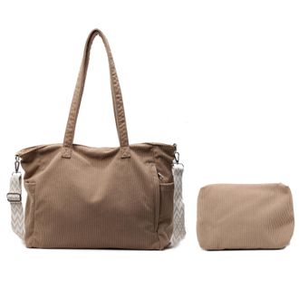 Generic Corduroy Tote Bag, Women Corduroy Shoulder Bags with Adjustable Strap Crossbody Bags with Pouch for College School Work Travel Shopping Vacation Gym