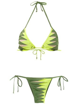 Amir Slama Bikini con stampa - Verde
