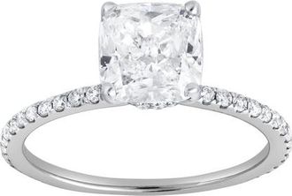 LuvMyJewelry Adeline 14K Gold 2.90 Ct Cushion Lab Grown Diamond Engagement Ring in 14K White Gold at Nordstrom, Size 7