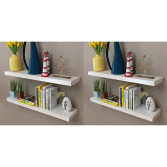 vidaXL Estantes De Pared 4 Unidades Blanco 80 Cm Vidaxl