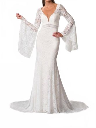 La Femme Kinsley Joelle Olivia Dress In White/ivory