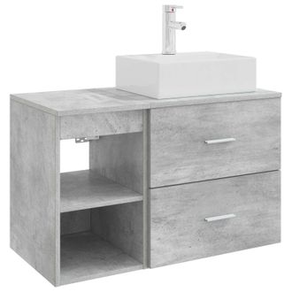 vidaXL Juego De Muebles De Ba&ntilde;o 2 Pcs Gris Hormig&oacute;n Vidaxl