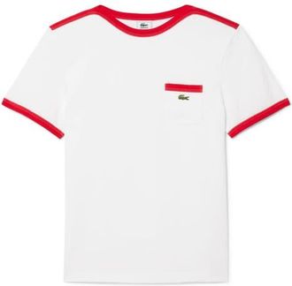 Lacoste Turtle Graphic T-Shirt in White/Red at Nordstrom, Size 7