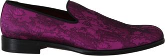 Dolce & Gabbana Mens Silk Pattern Loafers - Purple - Size EU 39