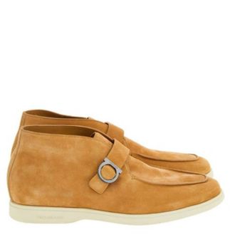 Ferragamo Gancini Buckle Desert Boots, Size 9 E