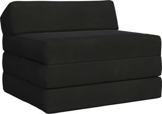vidaXL Sof&aacute; Cama Plegable Negro 200 X 70 X 10 Cm Terciopelo Vidaxl