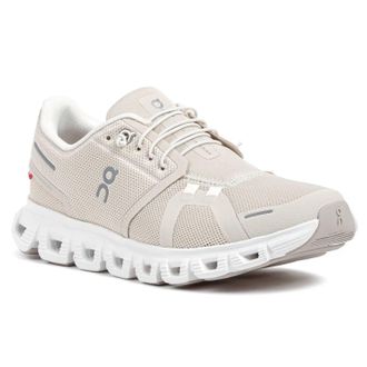On Womens Cloud 6 Shoe In Pearl White