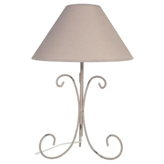 Tosel L&aacute;mpara de mesa metal taupe pantalla taupe