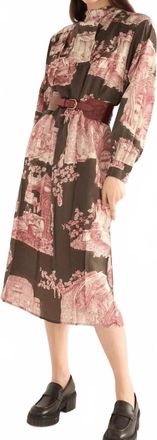 Cot&eacute;lac Heart Strings Midi Dress In Brown Pink
