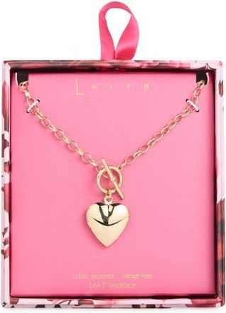 Leith Heart Toggle Necklace in Gold at Nordstrom Rack