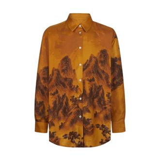 Act N&deg;1 Casual Shirts, male, Yellow, Size: M Silk Shirts