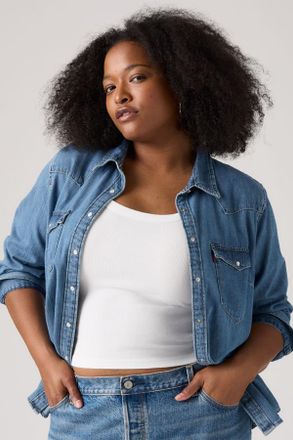 Levi's Essential Western Shirt (Plus Size) - Mujer - 1X - Azul / Mighty Fine