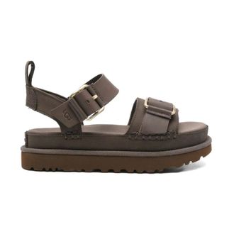UGG Flat Sandals, female, Brown, Size: 10 US Flat Sandals