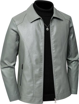 Generic Mens Faux Leather Jacket Winter Warm Casual Motorcycle Bomber Leather CoatMens Biker Motorcycle Real Jacket Men Jackets Men Mens 5Xl Casual Style