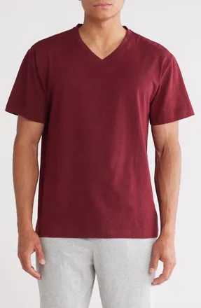 Majestic International Essentials Short Sleeve V-Neck Pajama T-Shirt in Cherry at Nordstrom Rack, Size Medium