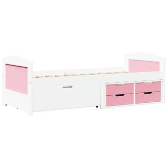 Berkfield Home Day Bed with 5 Drawers without Mattress IRUN White&Pink 90x200 cm in White