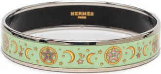 Herm&egrave;s Pre-owned Hermes Narrow Enamel Moon and Stars Bangle 70 Ladies EB8Q3738K4LEU7XM