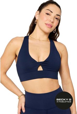 Fabletics Womens Oasis Twist Medium Impact Sports Bra in Deep Navy at Nordstrom, Size Xx-Large